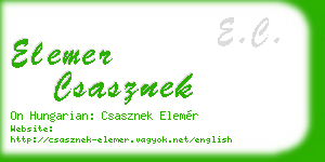 elemer csasznek business card