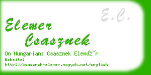 elemer csasznek business card